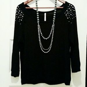 Studded black party top
